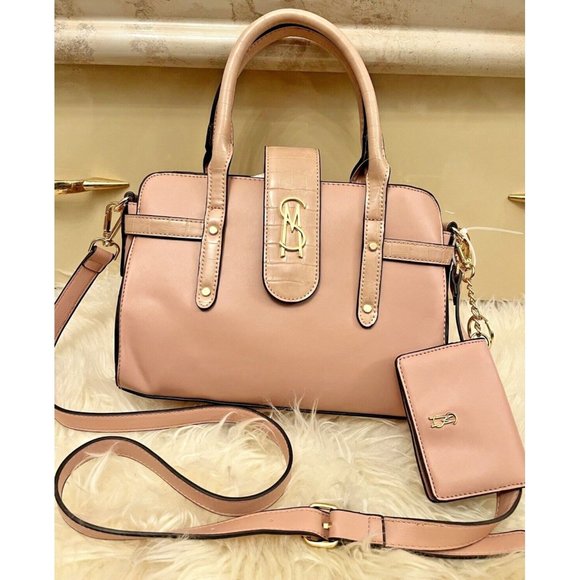 NWT STEVE MADDEN BREGINE SATCHEL CROSSBODY HAND BAG PINK TIK TOK VIRAL TRENDY - Picture 1 of 7